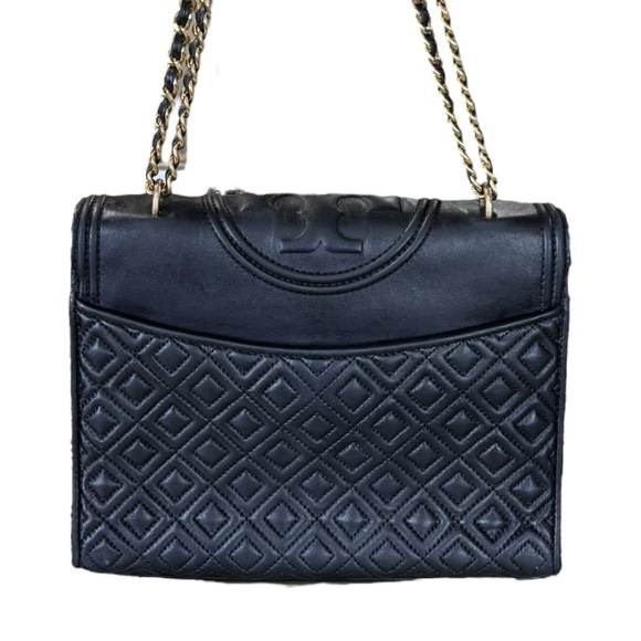 Tory Burch Black Fleming Leather Convertible Crossbody Bag with Gold Chain - Picture 5 of 16